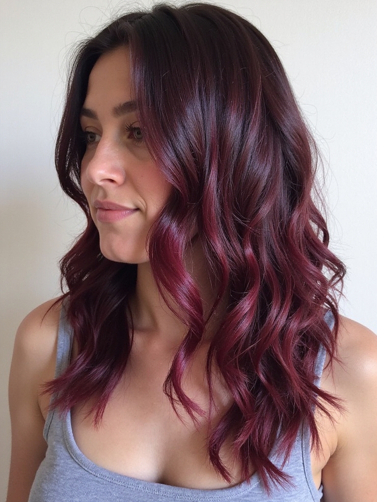 vibrant red wine ombre