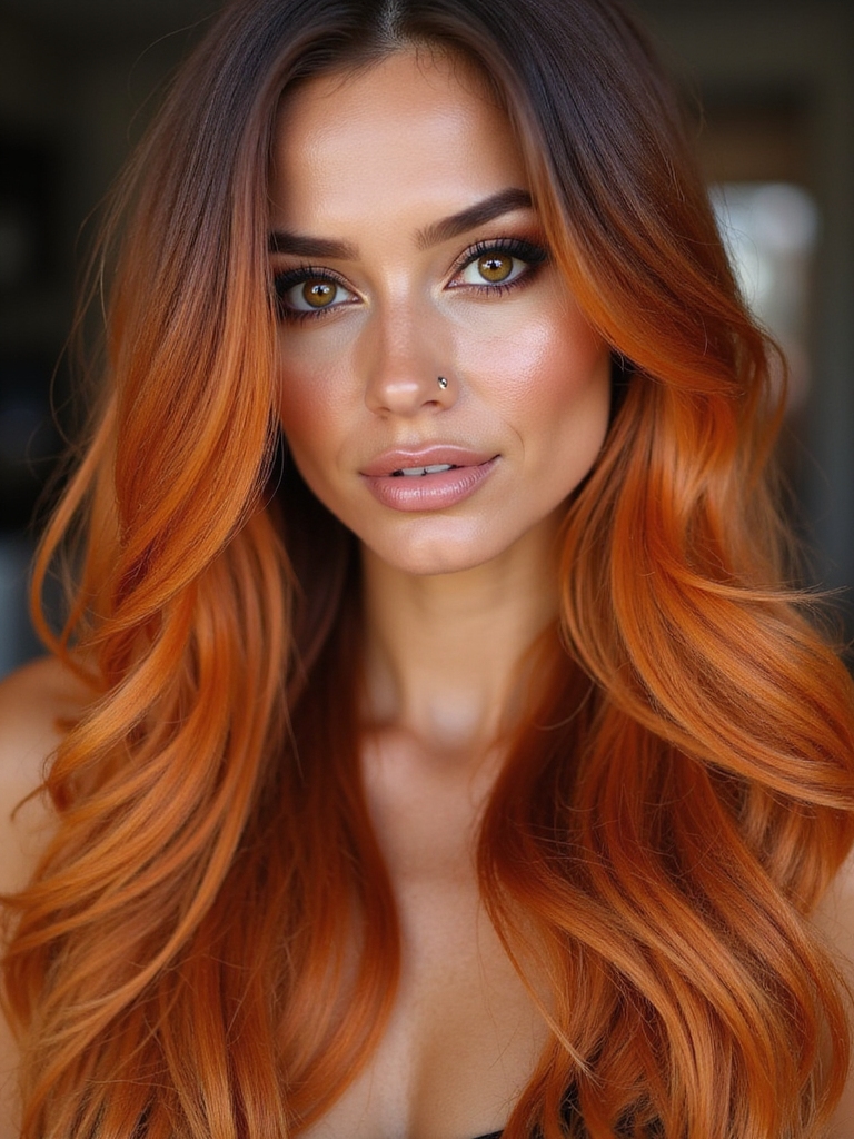 vibrant sunset inspired hair color
