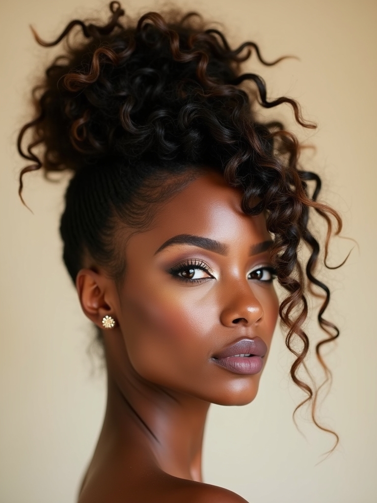 Loose bun natural hair