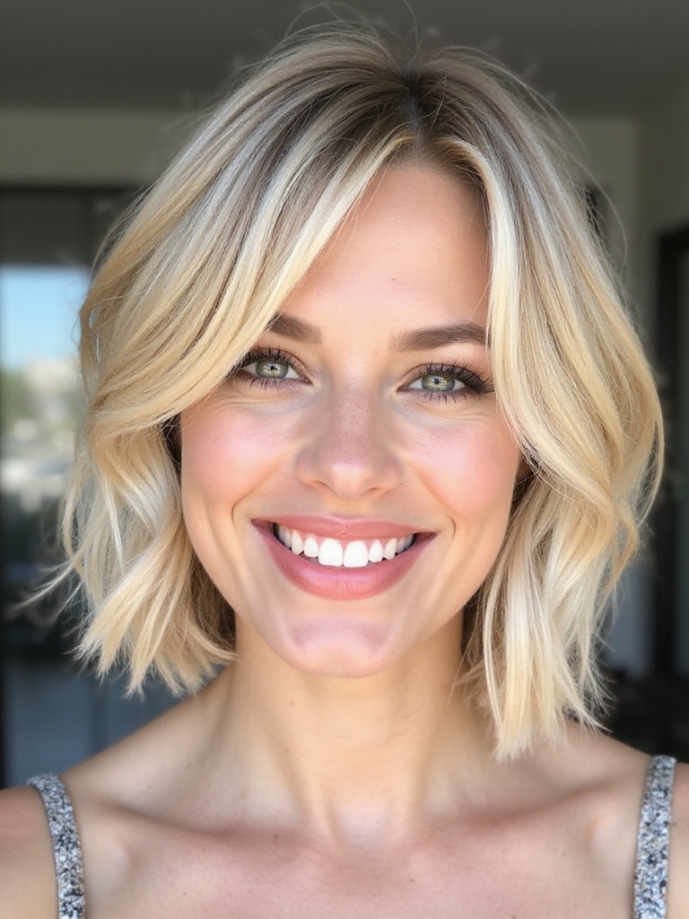 Youthful short blonde