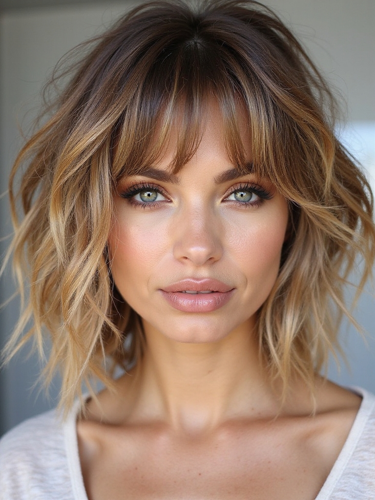 Air-dry styling routine for a short shag
