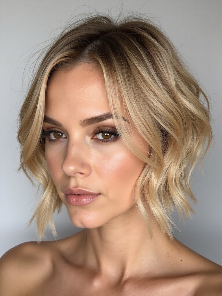 Air-dry razored shaggy bob