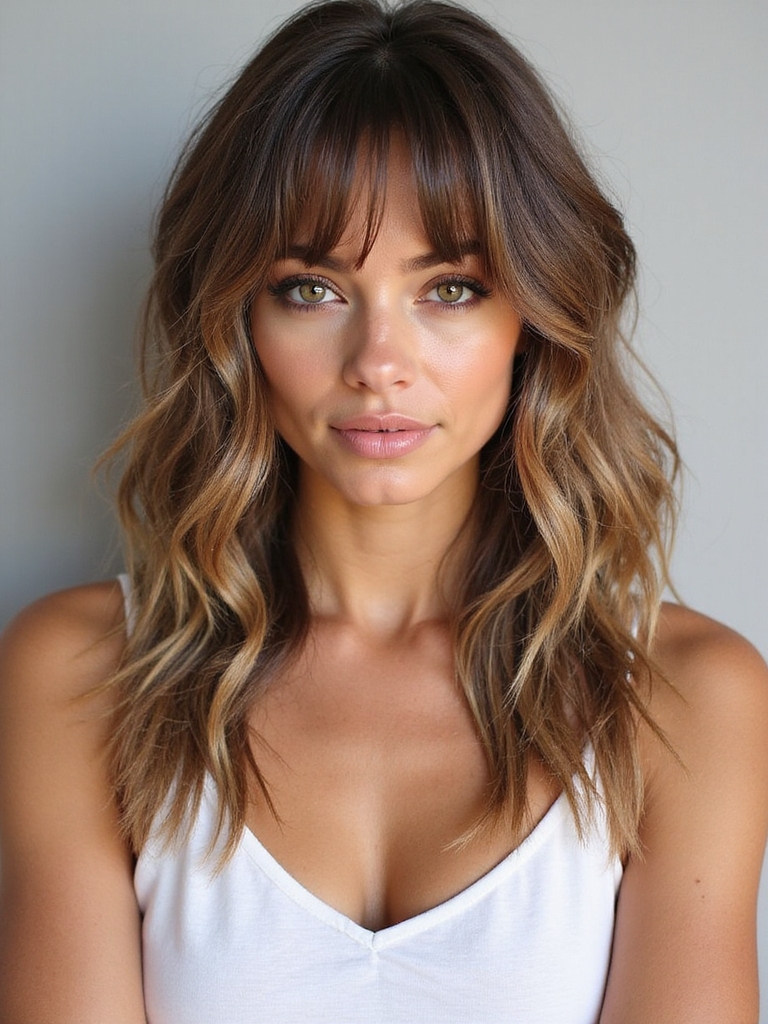 airy collarbone layered beachy shag