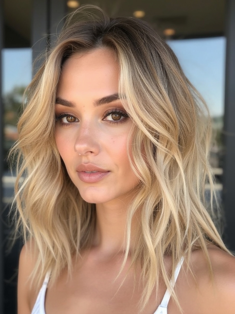 airy feathered wavy shag