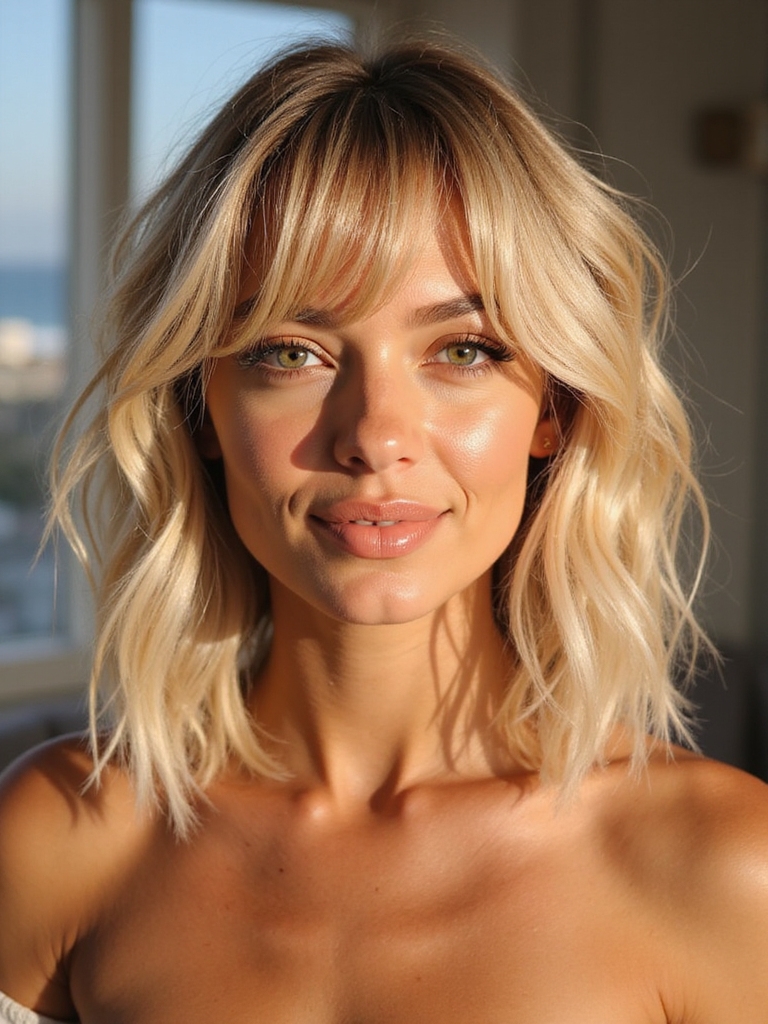 beachy shag with sun kissed ends