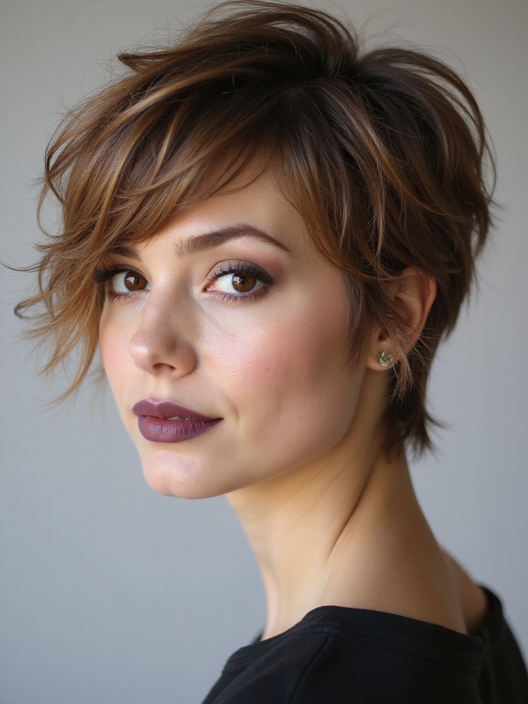 Bixie shag with a feathered fringe
