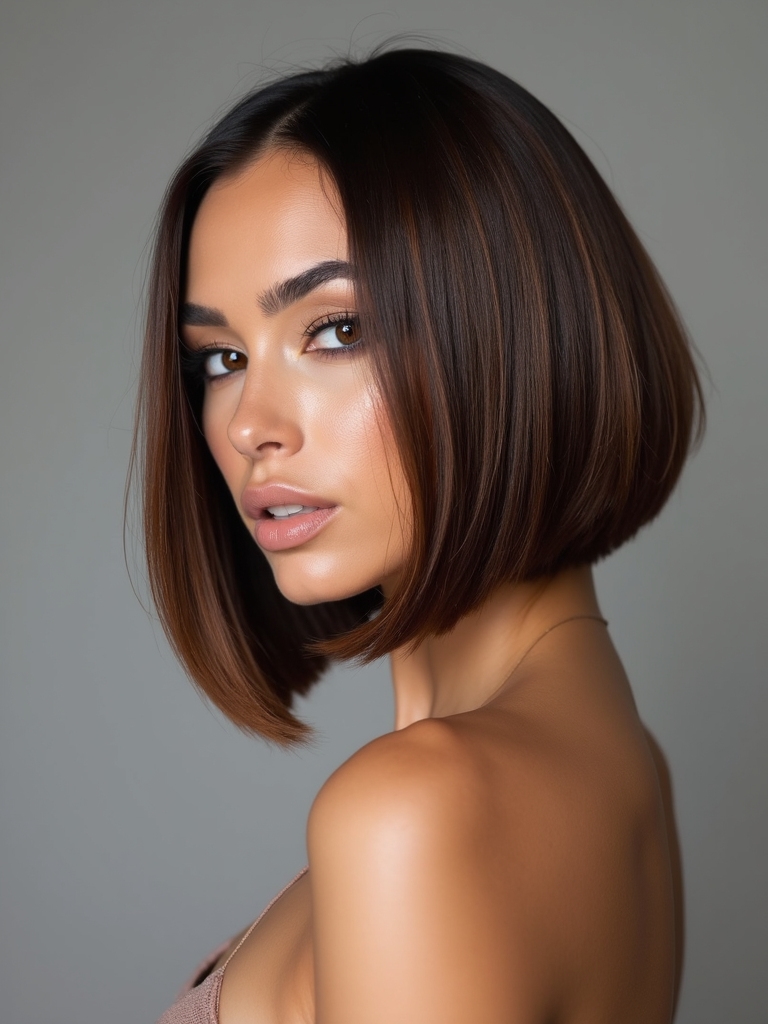 Blunt bob with internal layers