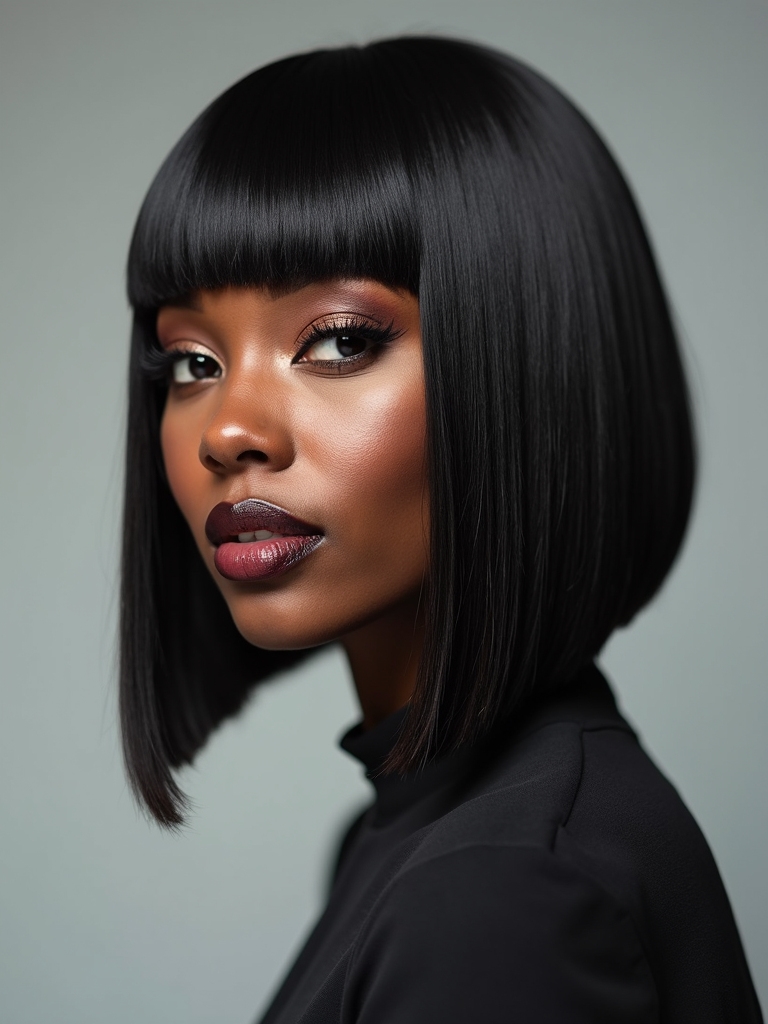 blunt bob with shine