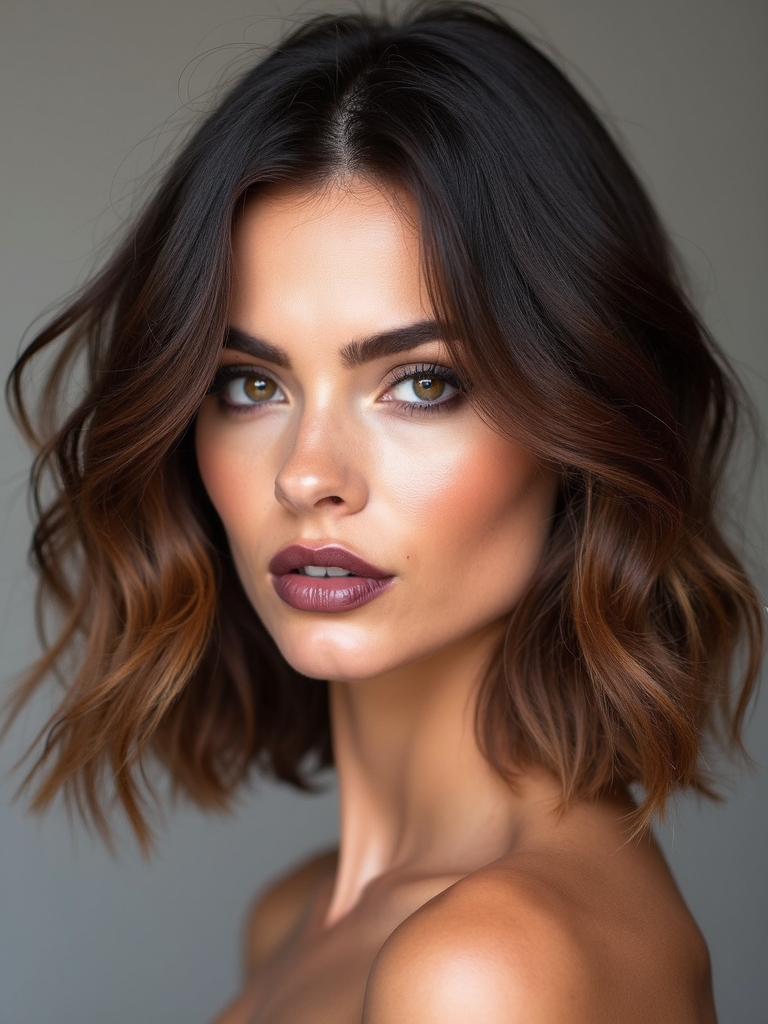 blunt collarbone layered sleekness