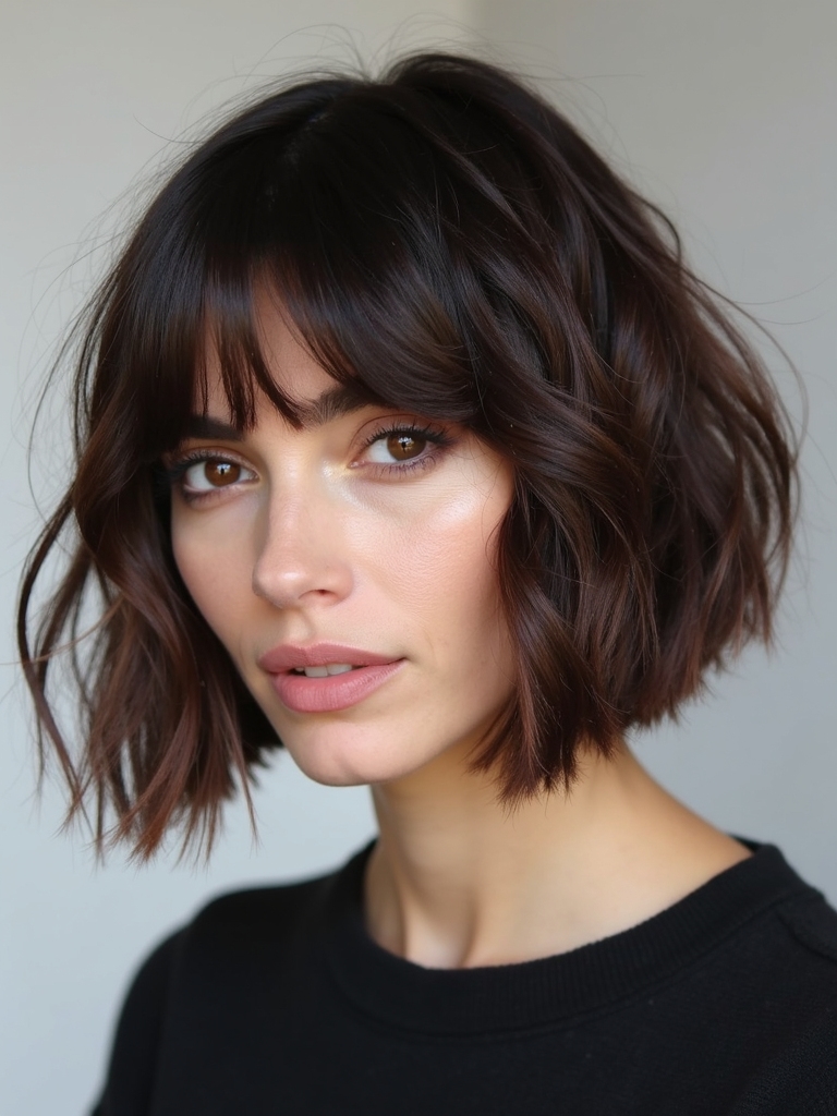 Thick hair French bob