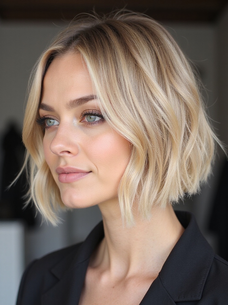 Fine hair short bob