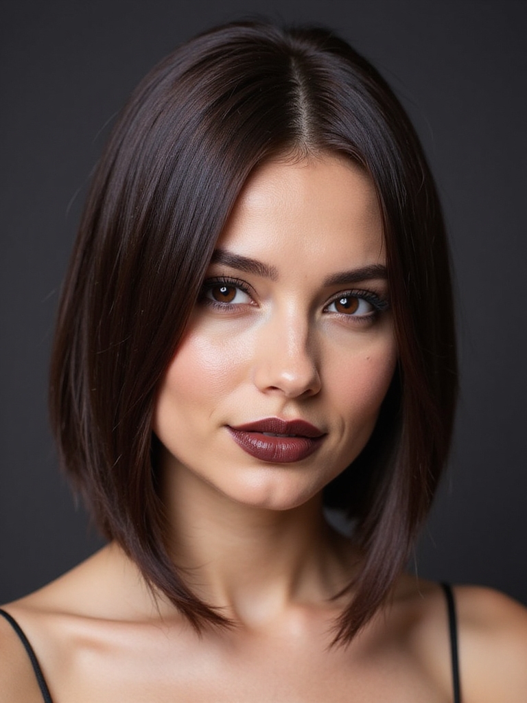 Blunt jaw-length bob