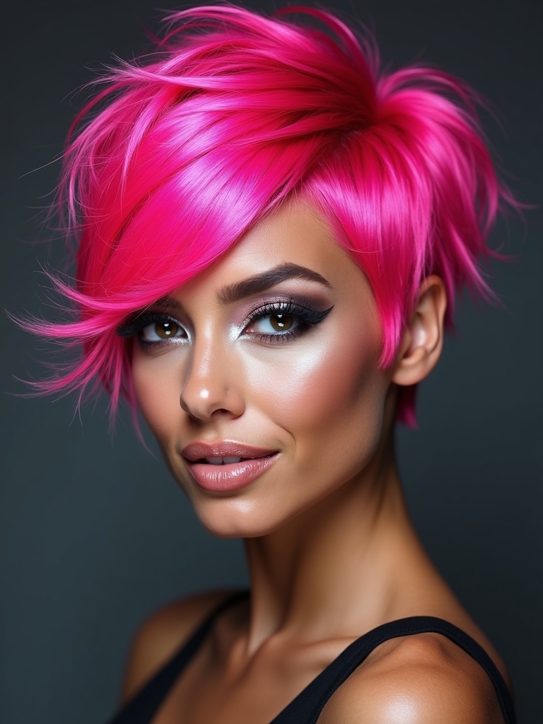 bold couture colored pixie statement