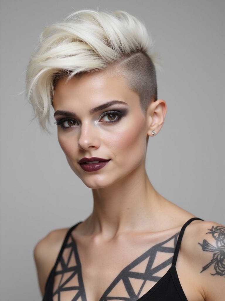 bold undercut pixie contrast