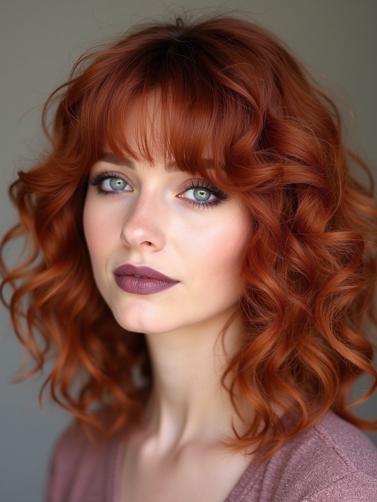 bouncy layered curly shag