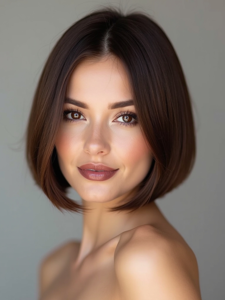 Center-part blunt jaw bob