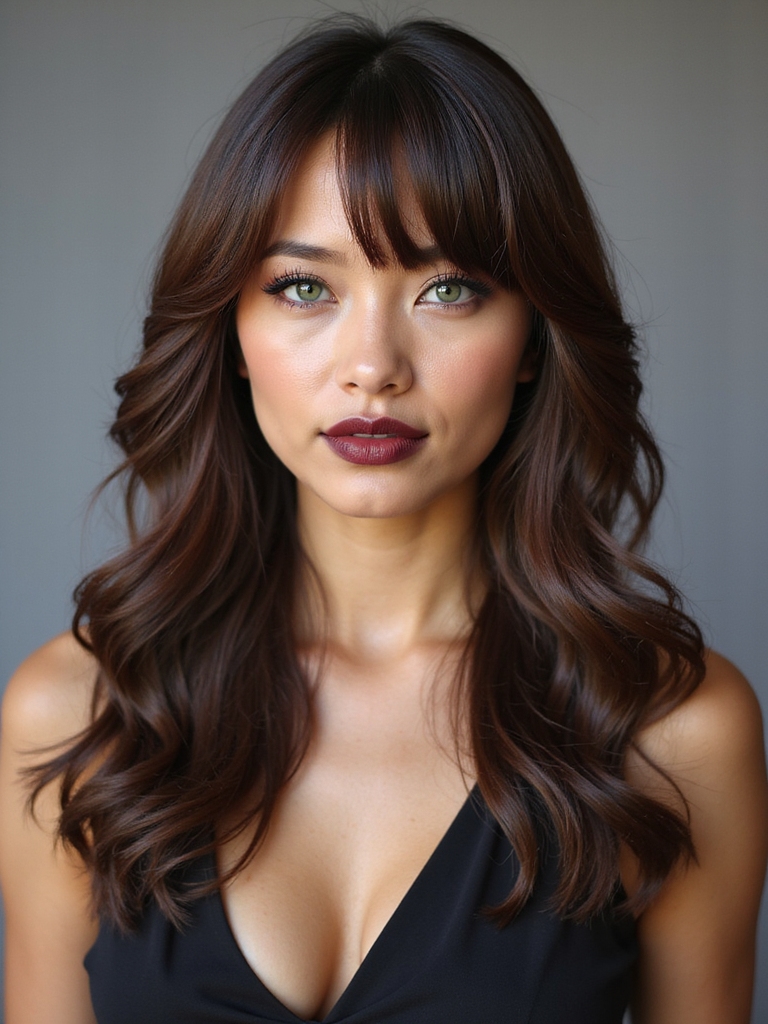 cheekbone skimming polished face framing