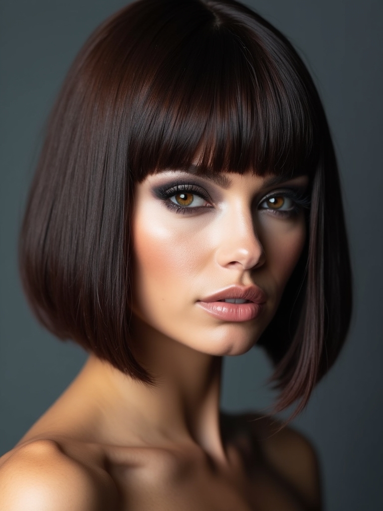 Blunt bob micro bangs