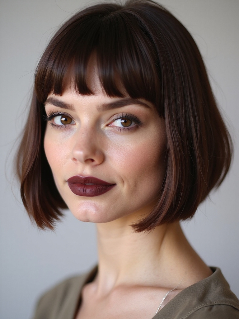 chic glossy blunt bob