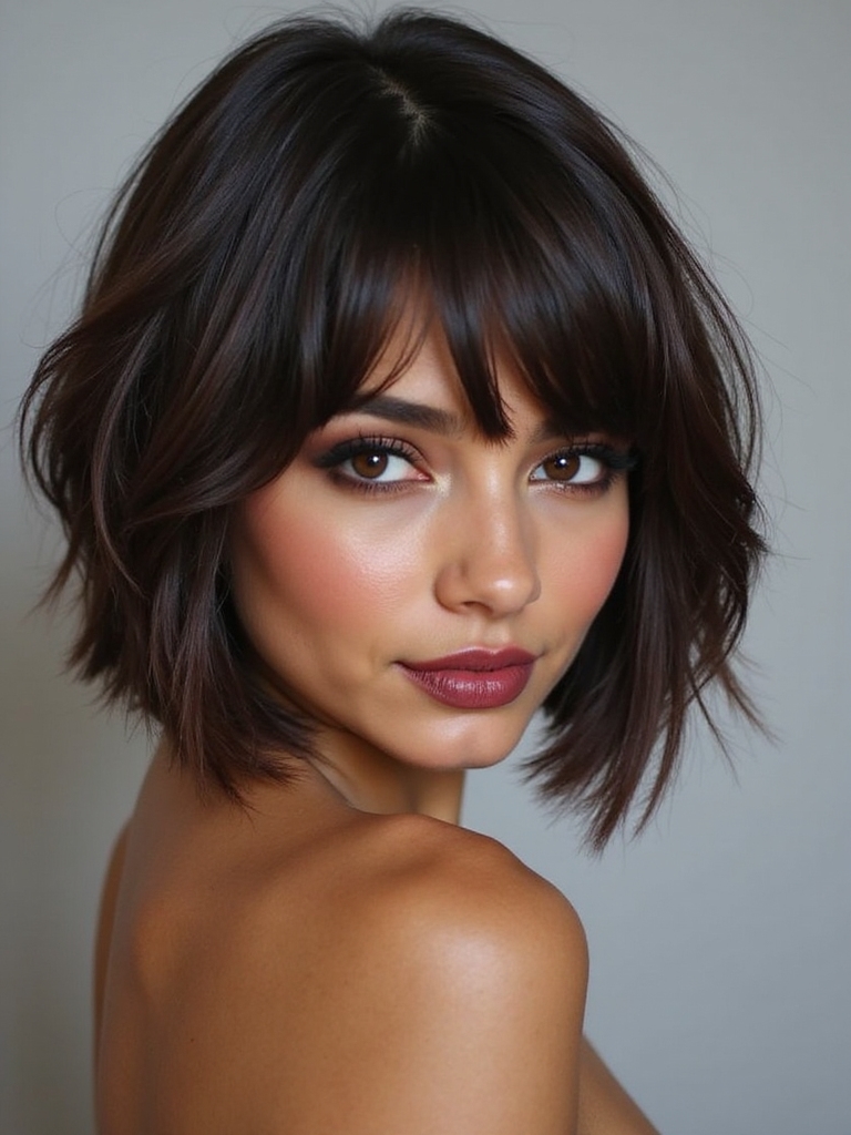 Chin-skimming bob with bangs