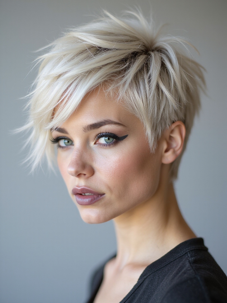 choppy asymmetrical textured pixie