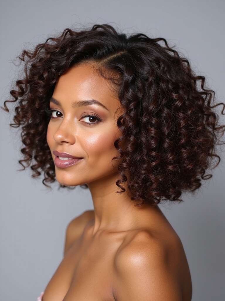 choppy defined curly bob