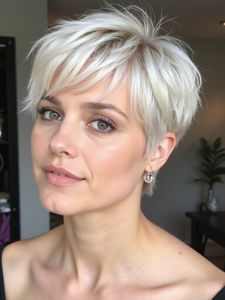 choppy layered long pixie