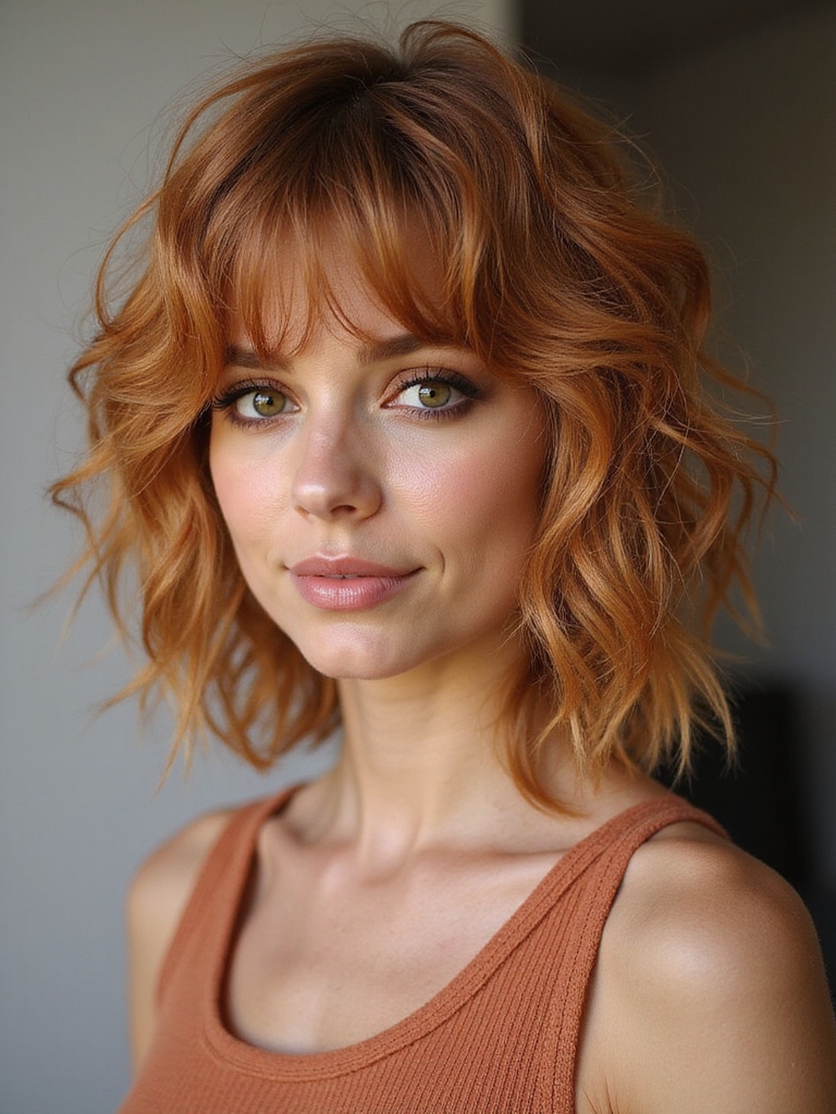 choppy layered shag with shine