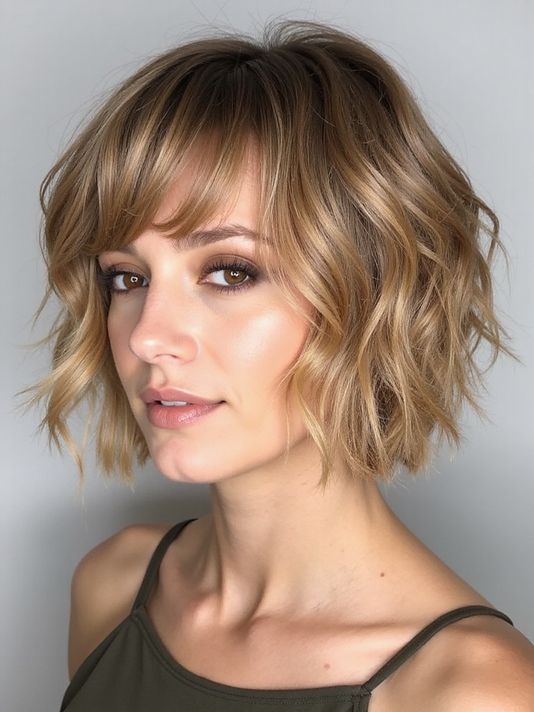 choppy layered shaggy bob