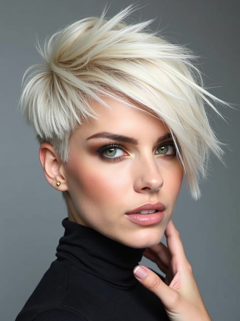choppy razored pixie shag