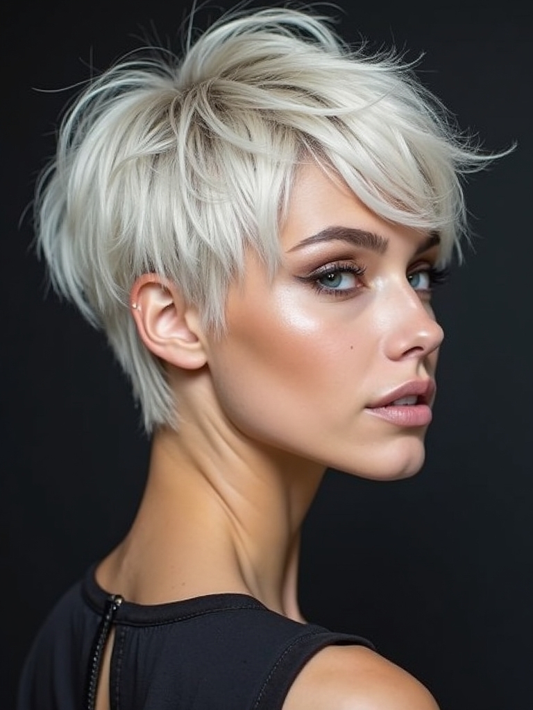 choppy shattered textured long pixie