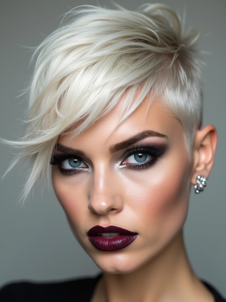 choppy textured pixie bangs