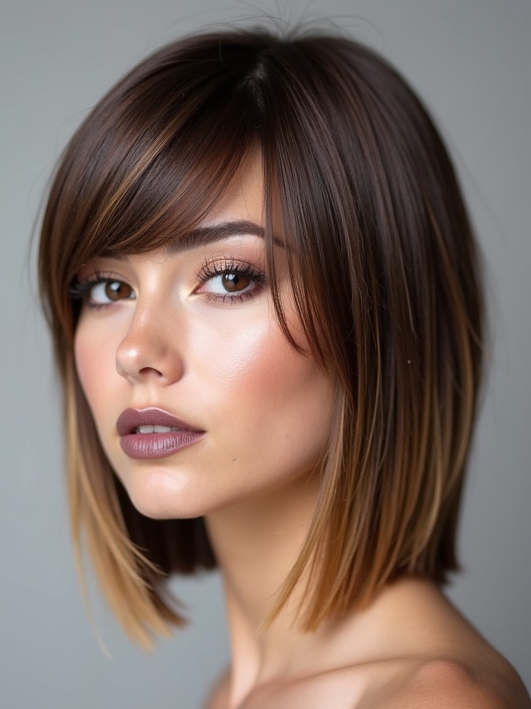 A 90s bob with chunky face-framing highlights