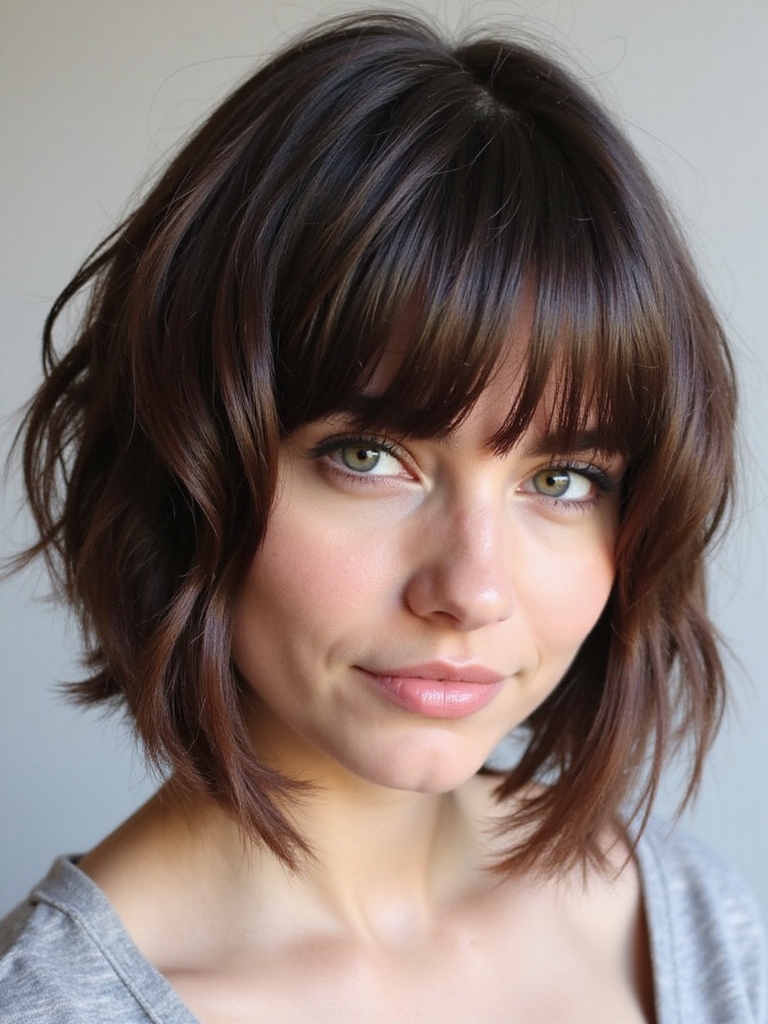 Crisp blunt-ended bob with texture