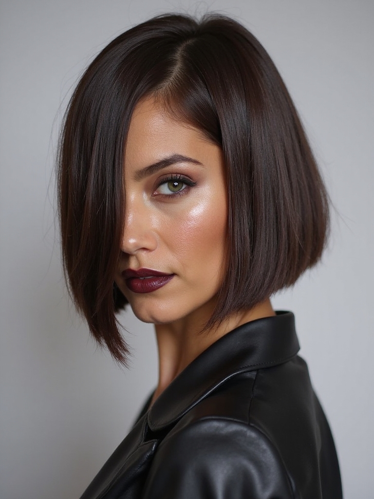 Crisp jaw-grazing blunt bob