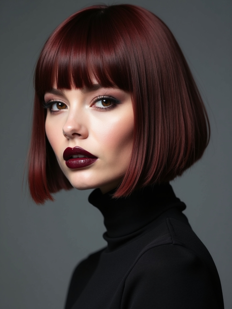 crisp neck skimming inverted bob