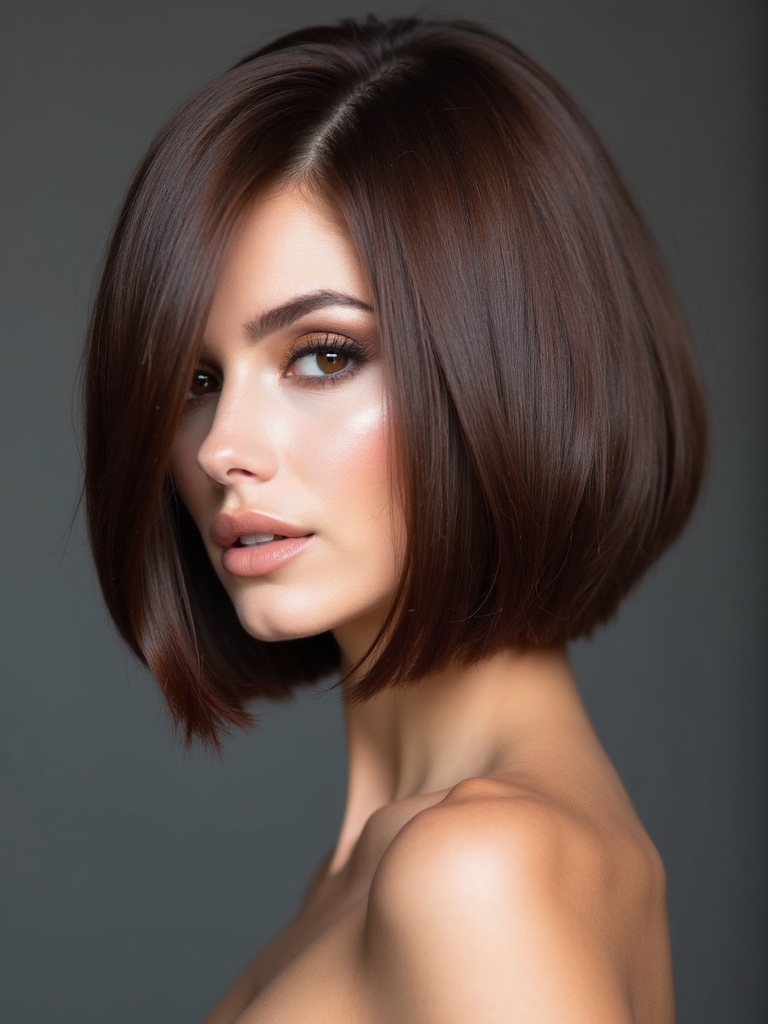Crisp stacked nape bob
