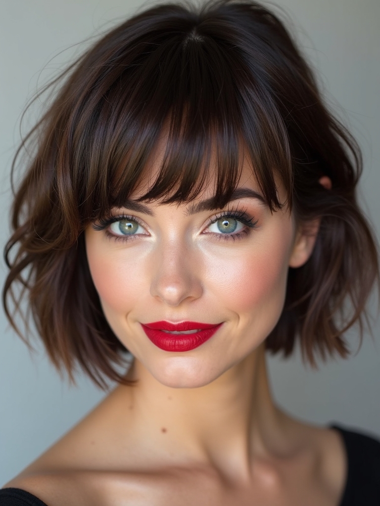 cropped blunt bob minimal layers