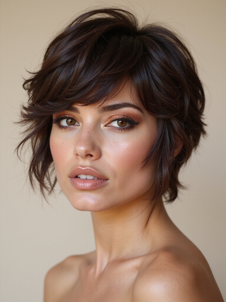 cropped choppy textured micro shag
