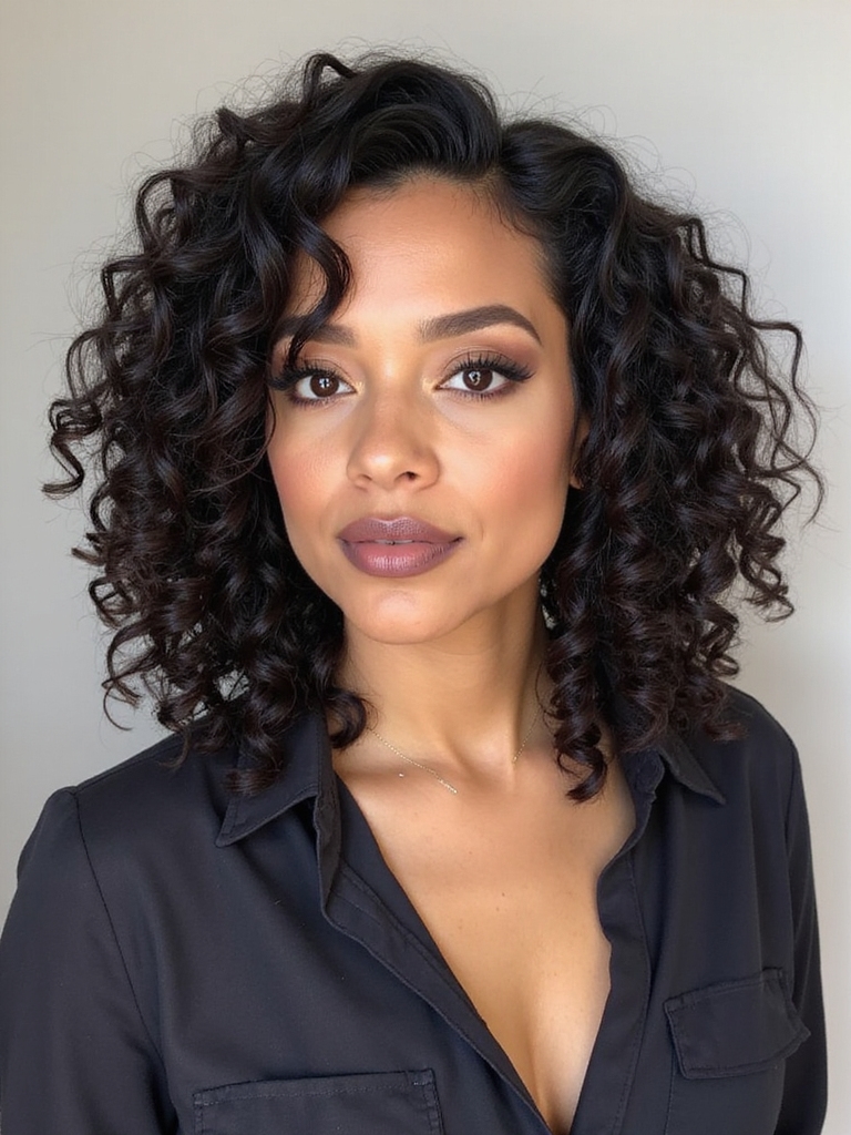 crown layered voluminous curly shag