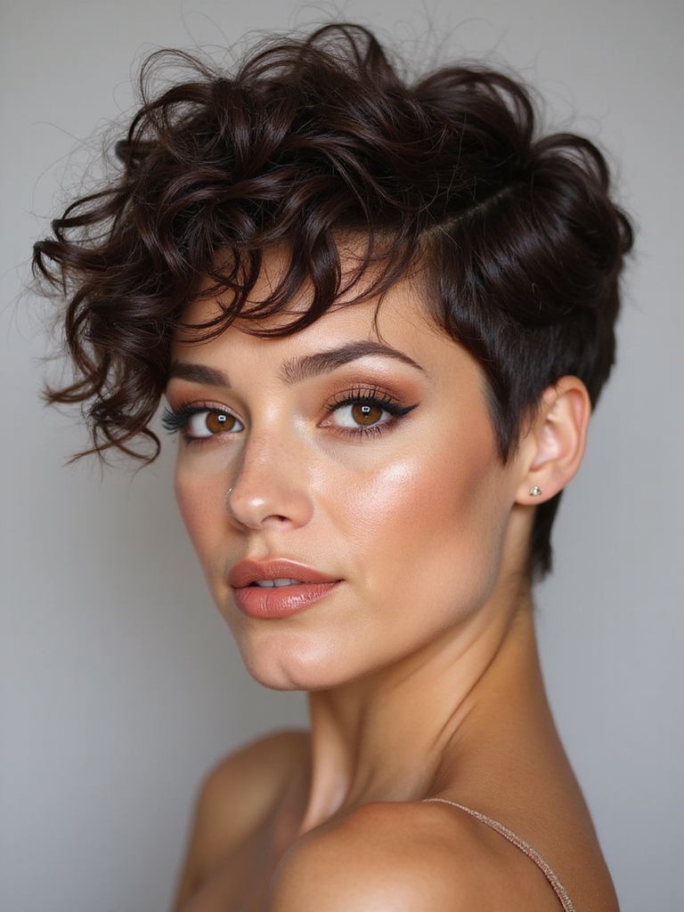 curly long pixie definition