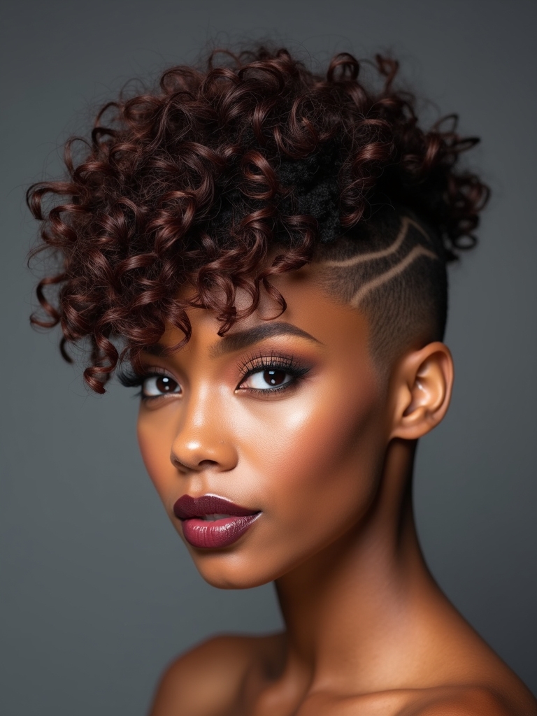 curly pixie with undercut