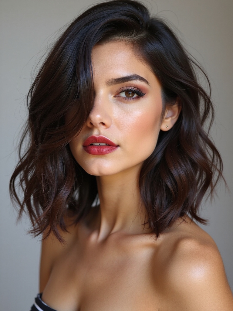 deep side part volumizing technique