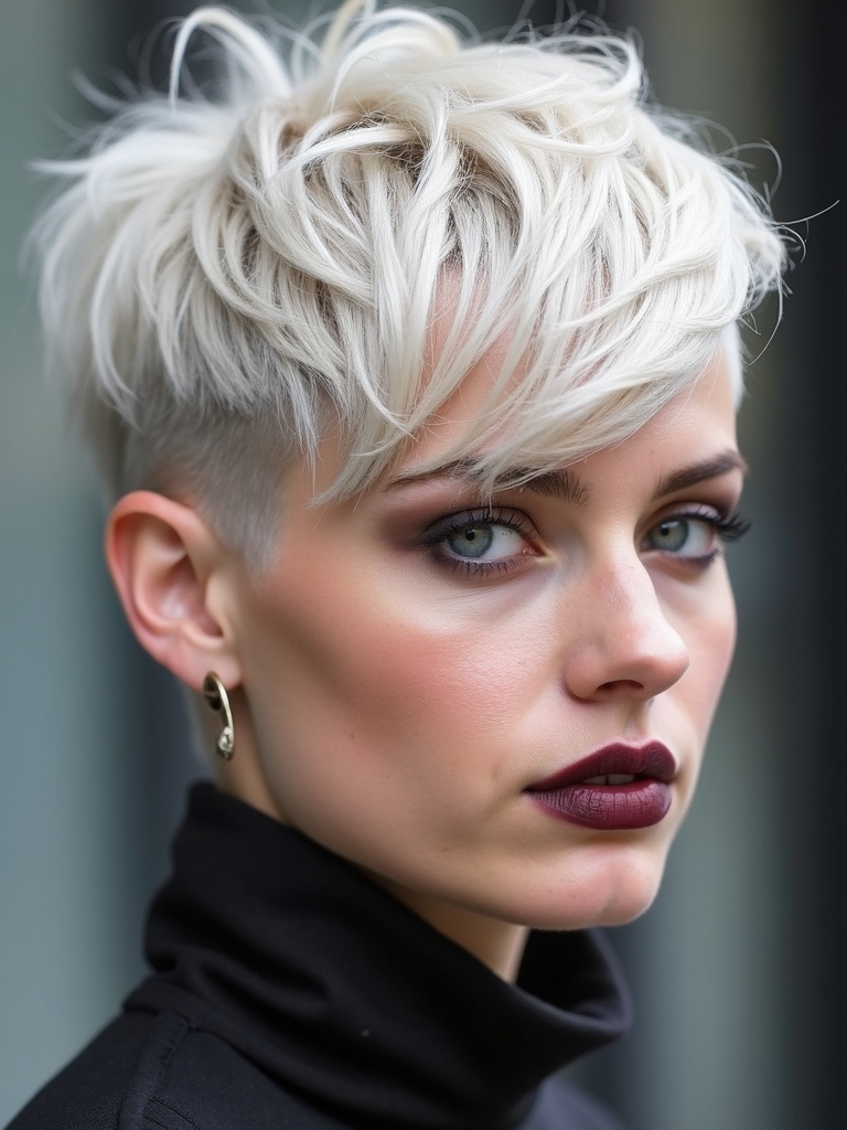 edgy pixie with micro fringe