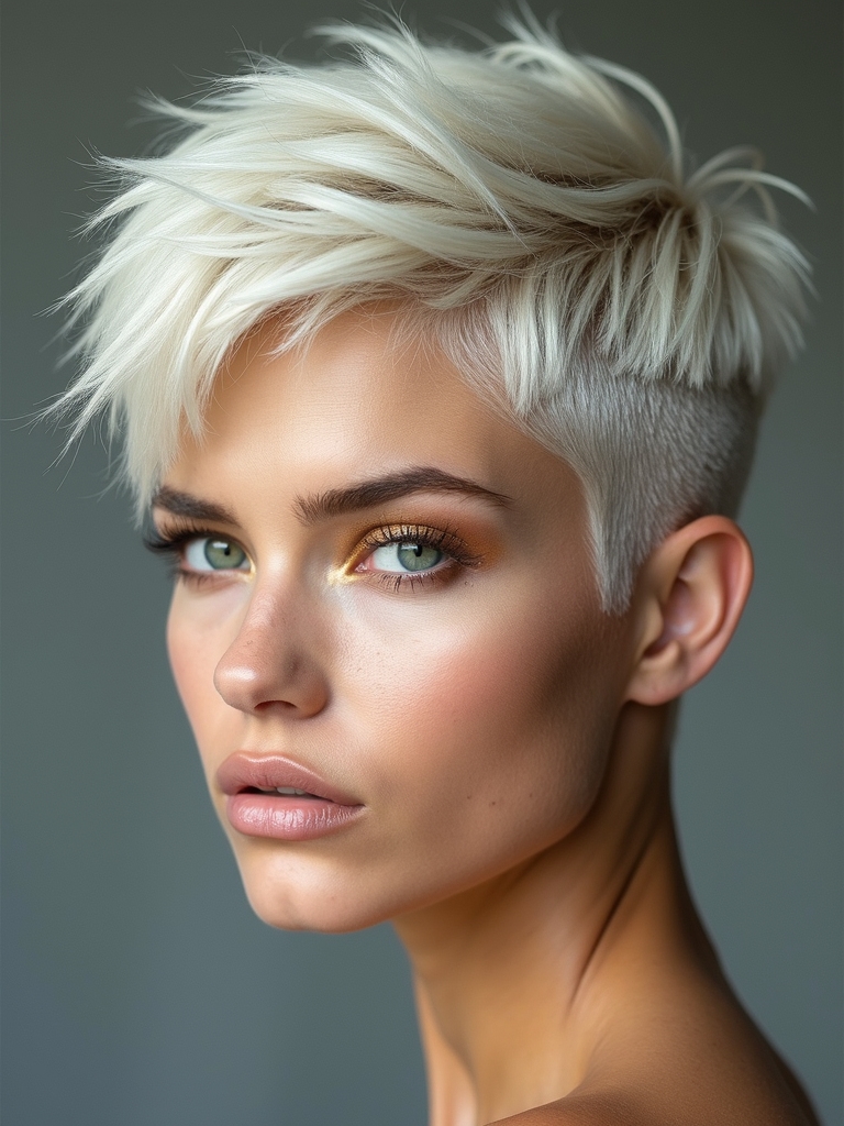 edgy pixie with shaved sides