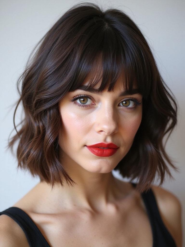 Chin-grazing French bob with a fringe