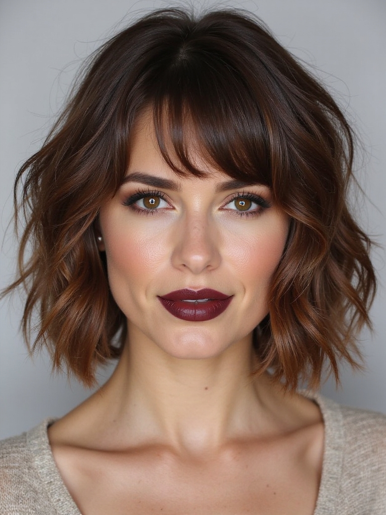 Easy chin-length bob with fringe
