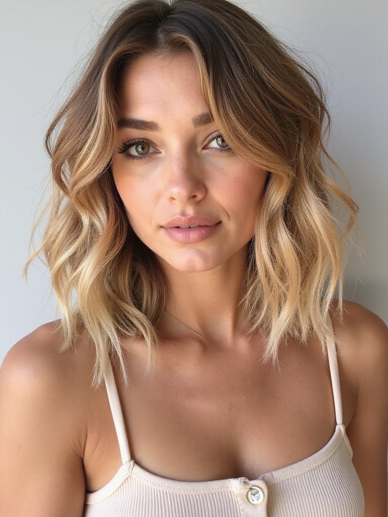 Worn-in textured beachy bob