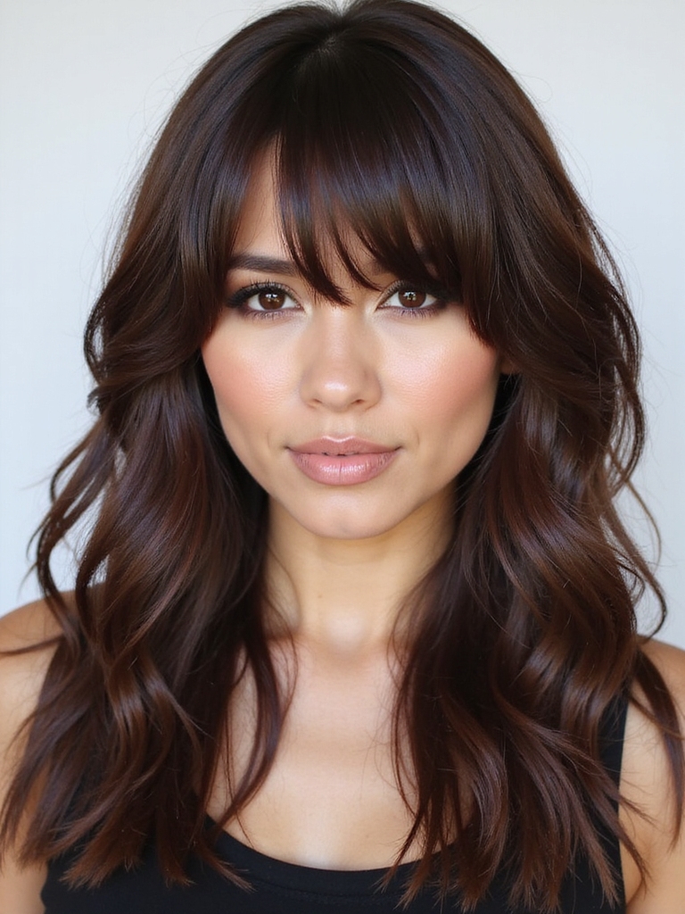Straight layers see-through bangs