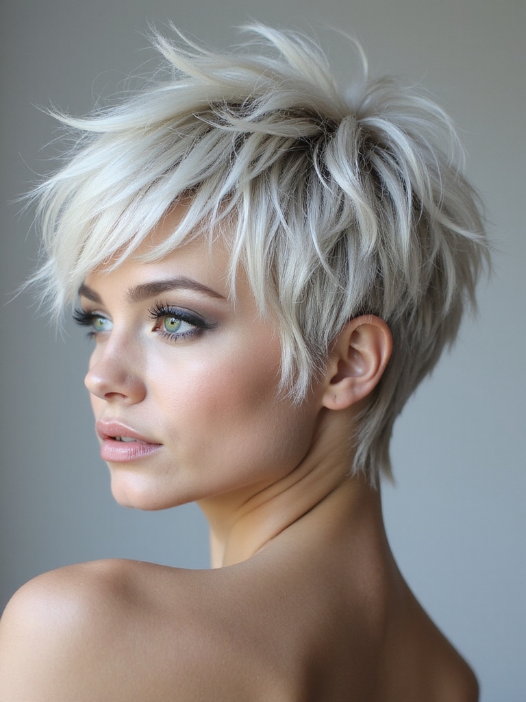 feathered crown layers micro bangs